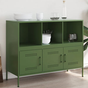 Credenza Verde Oliva 100,5x39x79cm in Acciaio Laminato a Freddo 843094