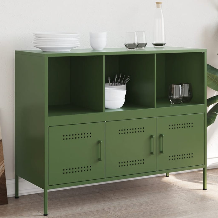 Credenza Verde Oliva 100,5x39x79 cm in Acciaio 843094