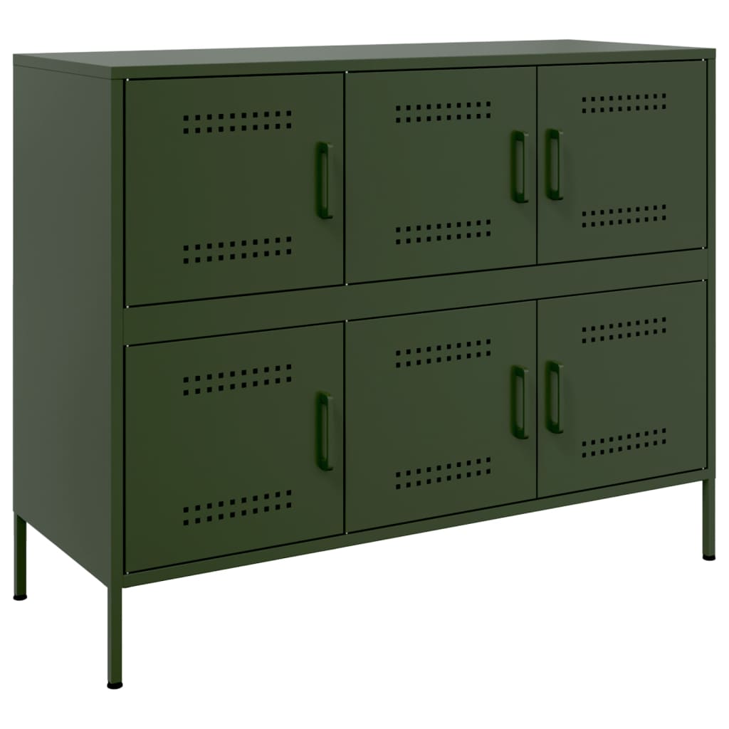 Credenza Verde Oliva 100,5x39x79 cm in Acciaio 843100