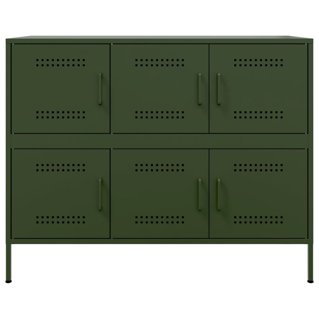 Credenza Verde Oliva 100,5x39x79 cm in Acciaio 843100