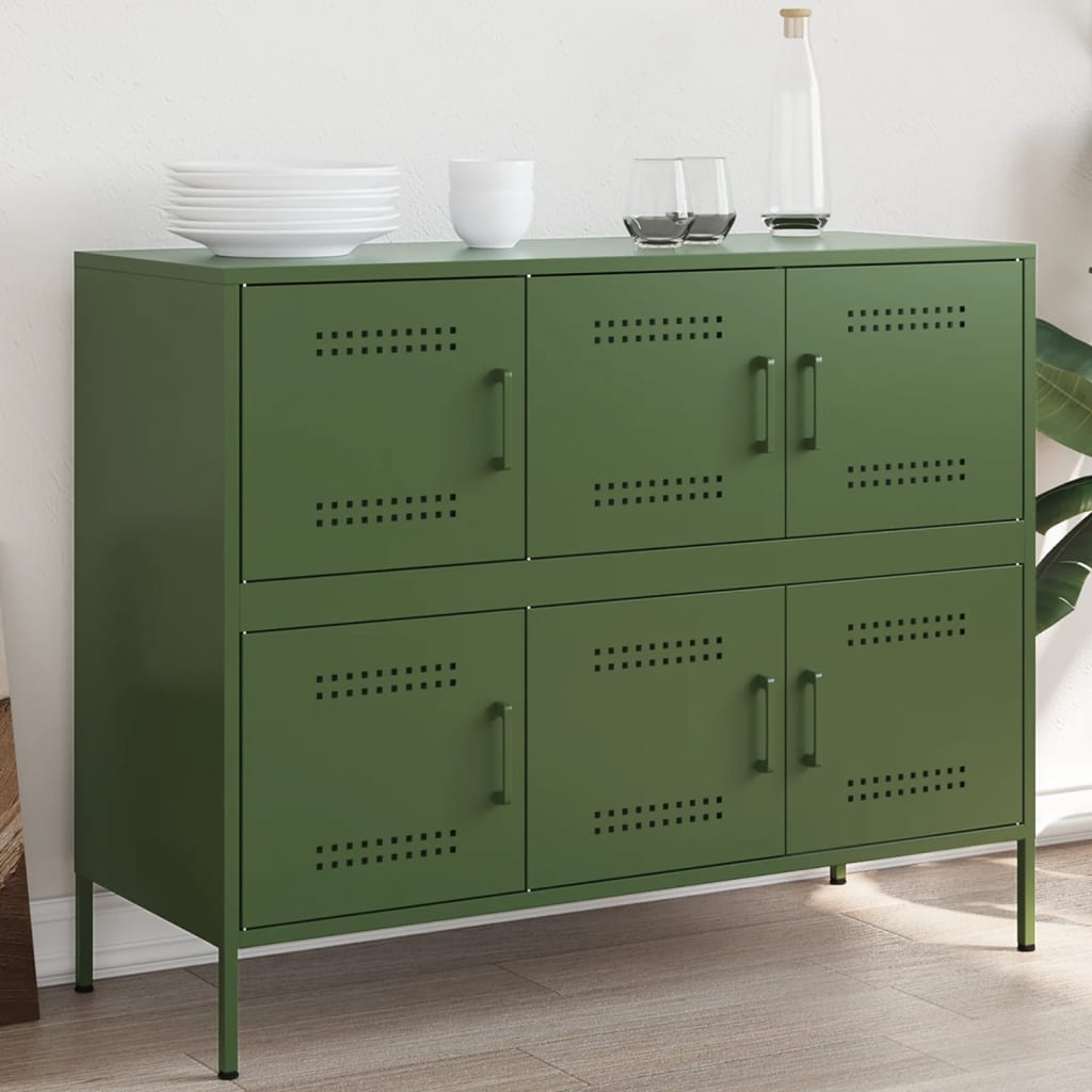 Credenza Verde Oliva 100,5x39x79 cm in Acciaio 843100