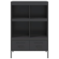 Credenza Nera 68x39x101,5 cm in Acciaio Laminato a Freddo 843102