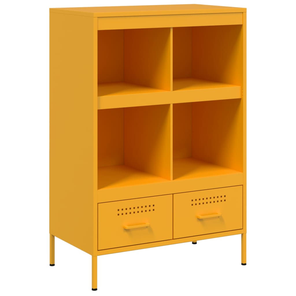 Credenza Giallo Senape 68x39x101,5 cm Acciaio Laminato Freddo 843105