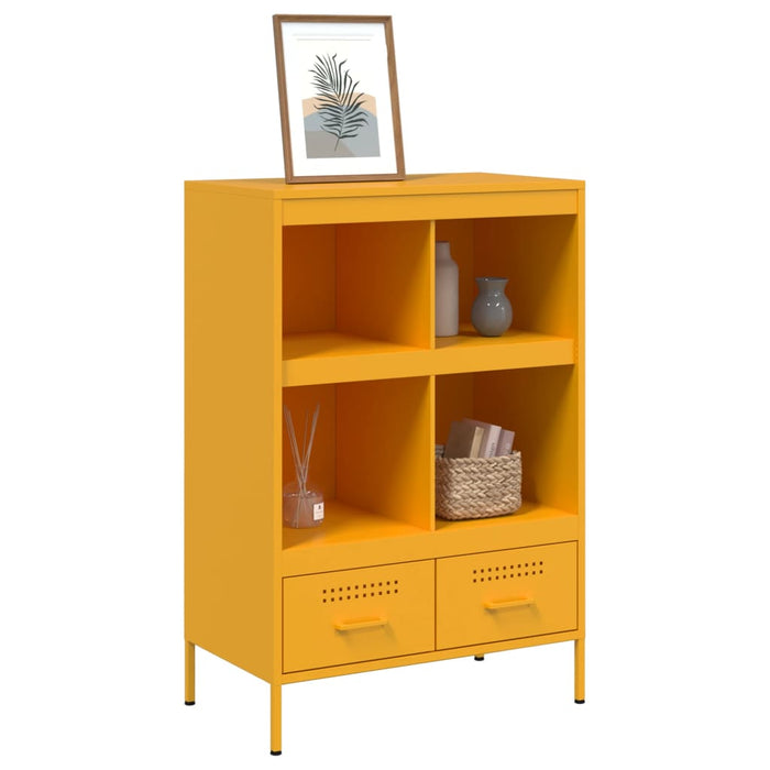 Credenza Giallo Senape 68x39x101,5 cm Acciaio Laminato Freddo 843105