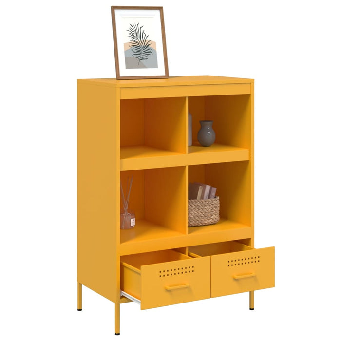 Credenza Giallo Senape 68x39x101,5 cm Acciaio Laminato Freddo 843105