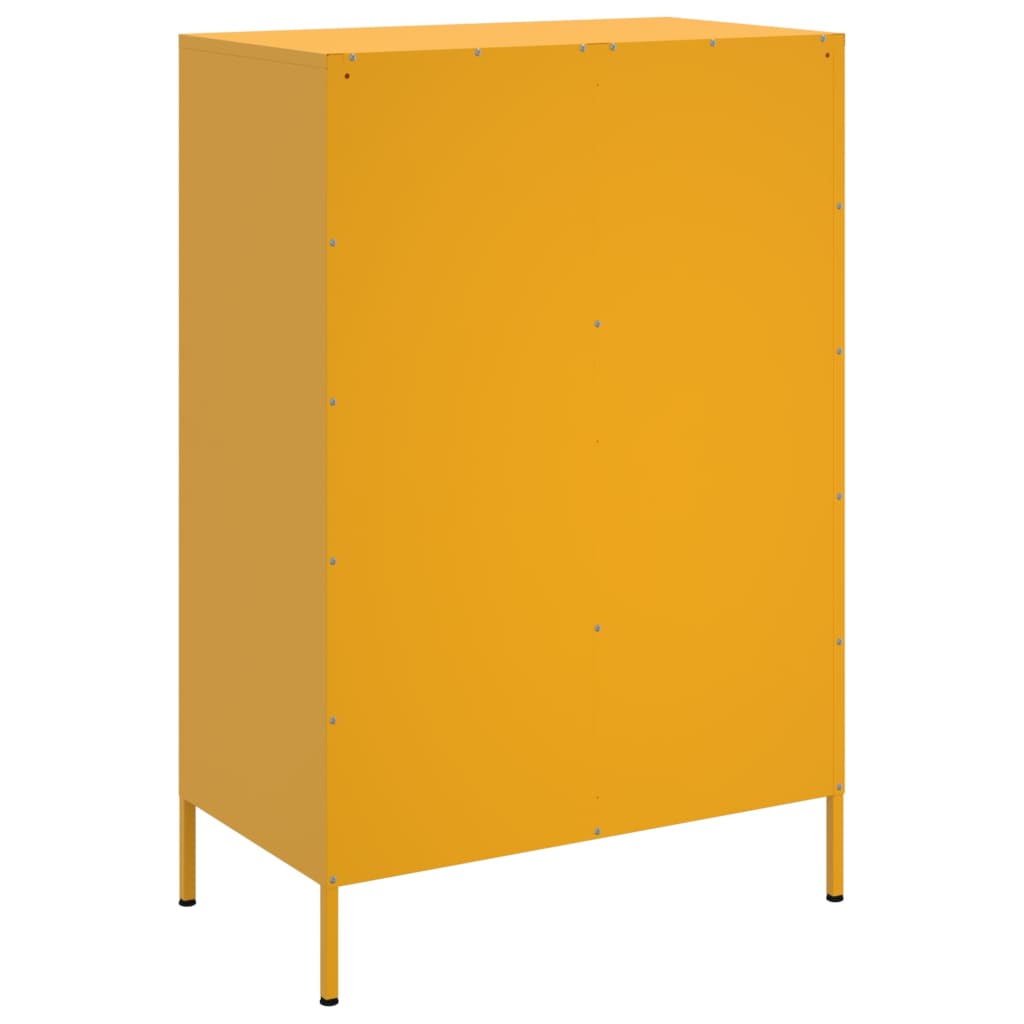 Credenza Giallo Senape 68x39x101,5 cm Acciaio Laminato Freddo 843105