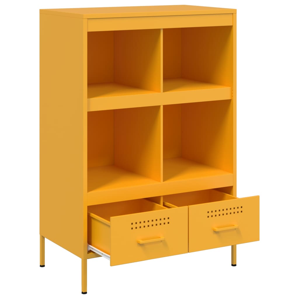 Credenza Giallo Senape 68x39x101,5 cm Acciaio Laminato Freddo 843105