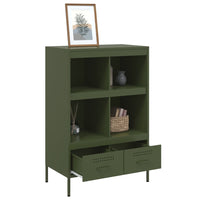 Credenza Verde Oliva 68x39x101,5 cm Acciaio Laminato a Freddo 843106