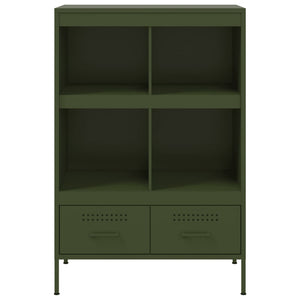 Credenza Verde Oliva 68x39x101,5 cm Acciaio Laminato a Freddo 843106