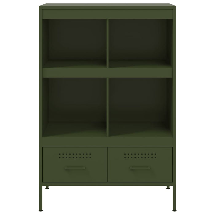 Credenza Verde Oliva 68x39x101,5 cm Acciaio Laminato a Freddo 843106