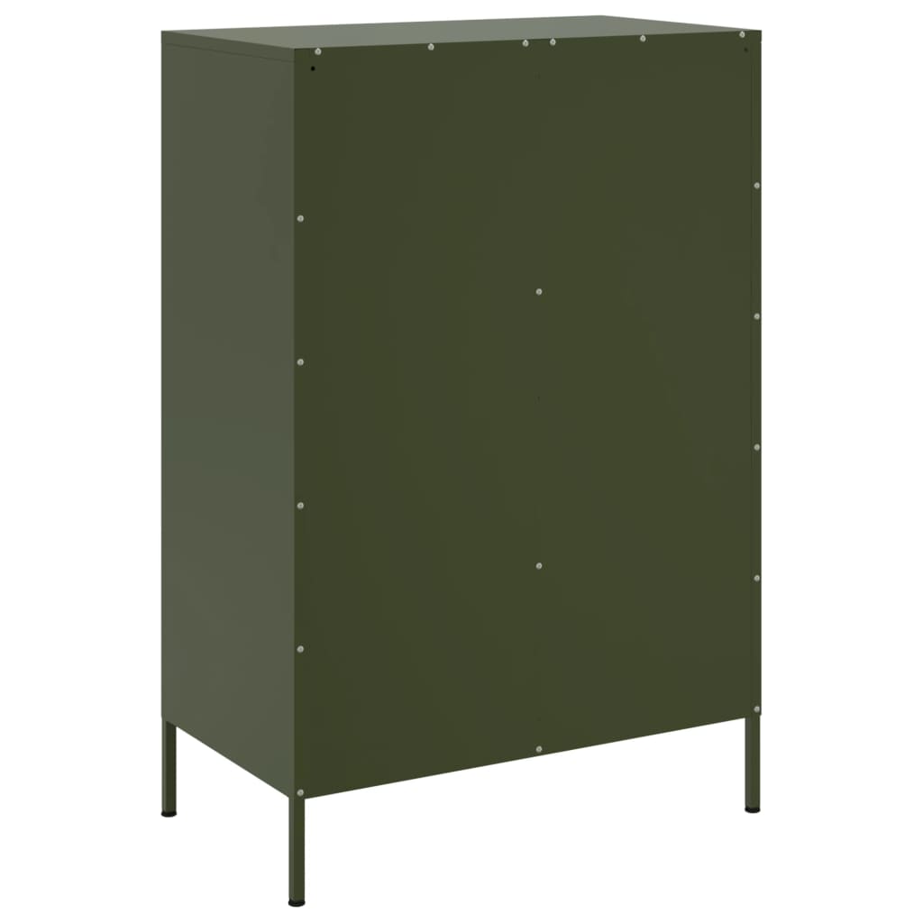 Credenza Verde Oliva 68x39x101,5 cm Acciaio Laminato a Freddo 843106