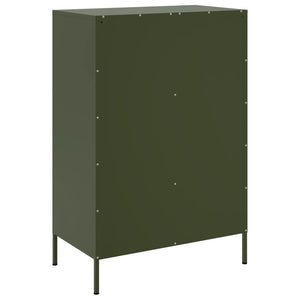 Credenza Verde Oliva 68x39x101,5 cm Acciaio Laminato a Freddo 843106