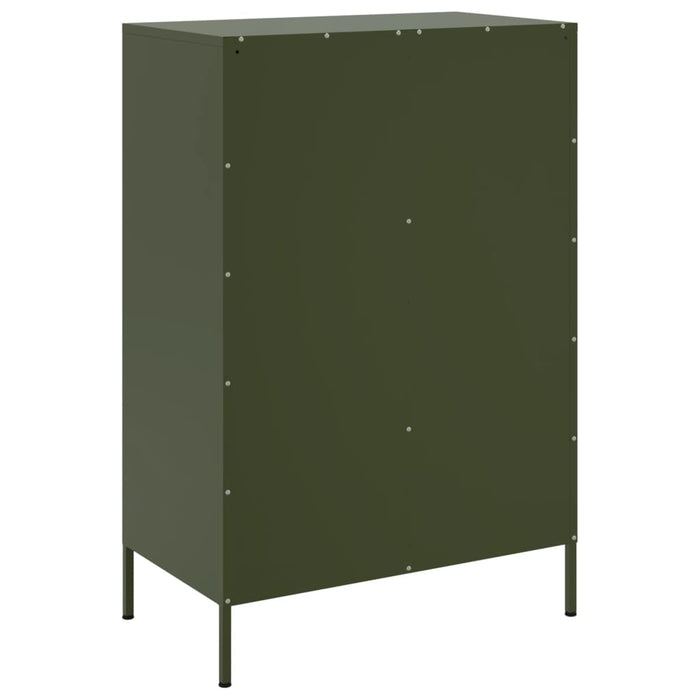 Credenza Verde Oliva 68x39x101,5 cm Acciaio Laminato a Freddo 843106