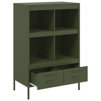 Credenza Verde Oliva 68x39x101,5 cm Acciaio Laminato a Freddo 843106