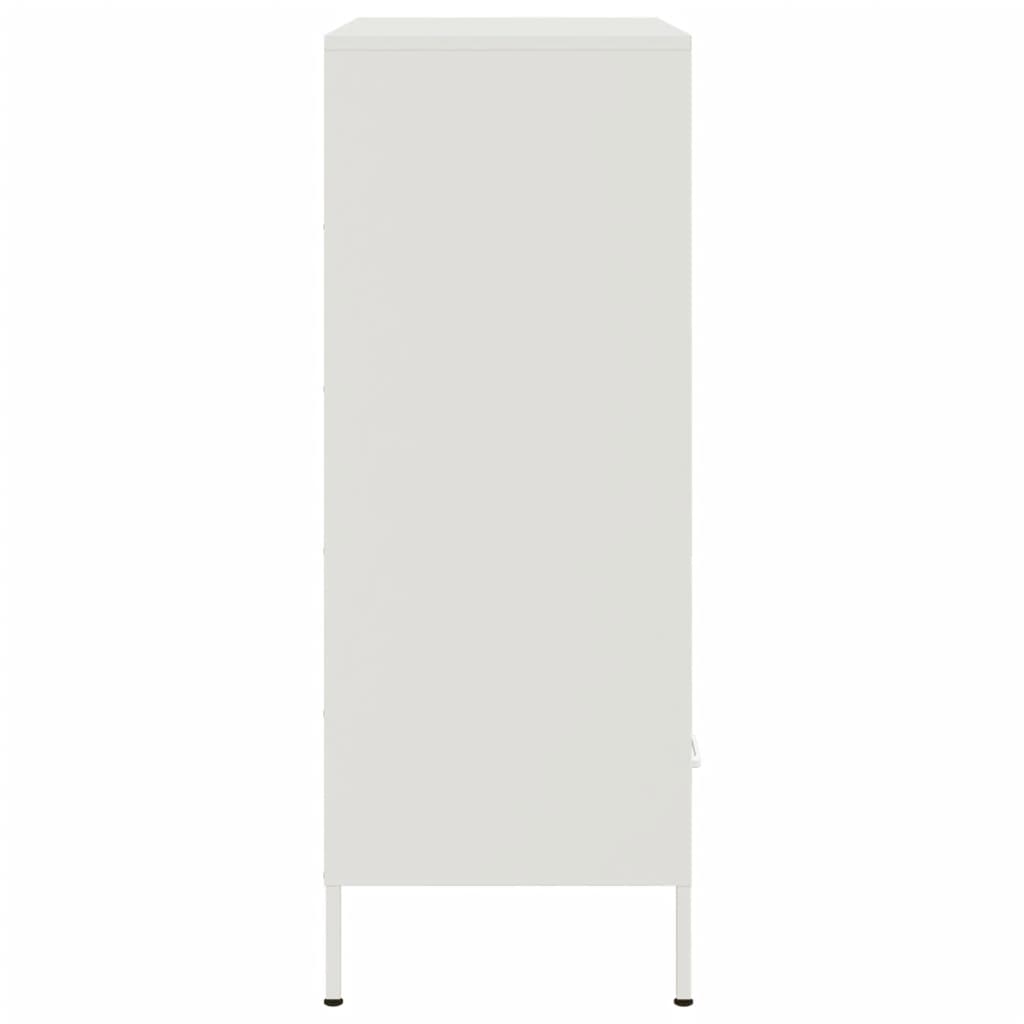 Credenza Bianca 68x39x101,5 cm Acciaio Laminato a Freddo 843107