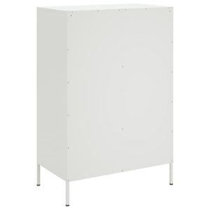 Credenza Bianca 68x39x101,5 cm Acciaio Laminato a Freddo 843107