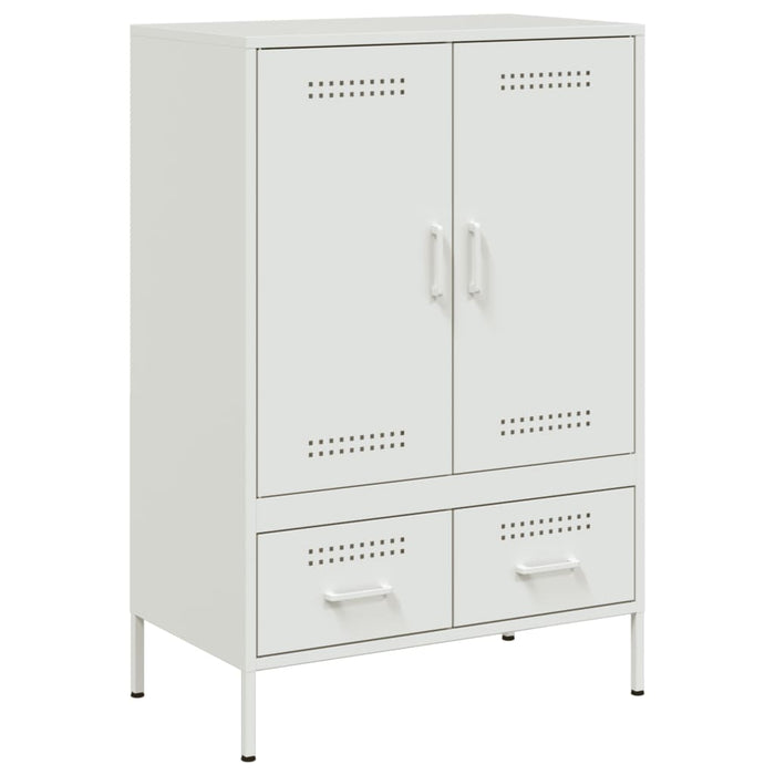 Credenza Bianca 68x39x101,5 cm in Acciaio Laminato a Freddo 843113