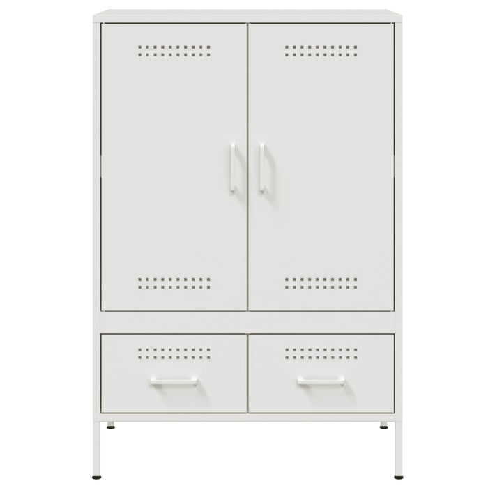 Credenza Bianca 68x39x101,5 cm in Acciaio Laminato a Freddo 843113