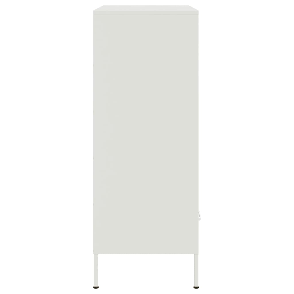 Credenza Bianca 68x39x101,5 cm in Acciaio Laminato a Freddo 843113