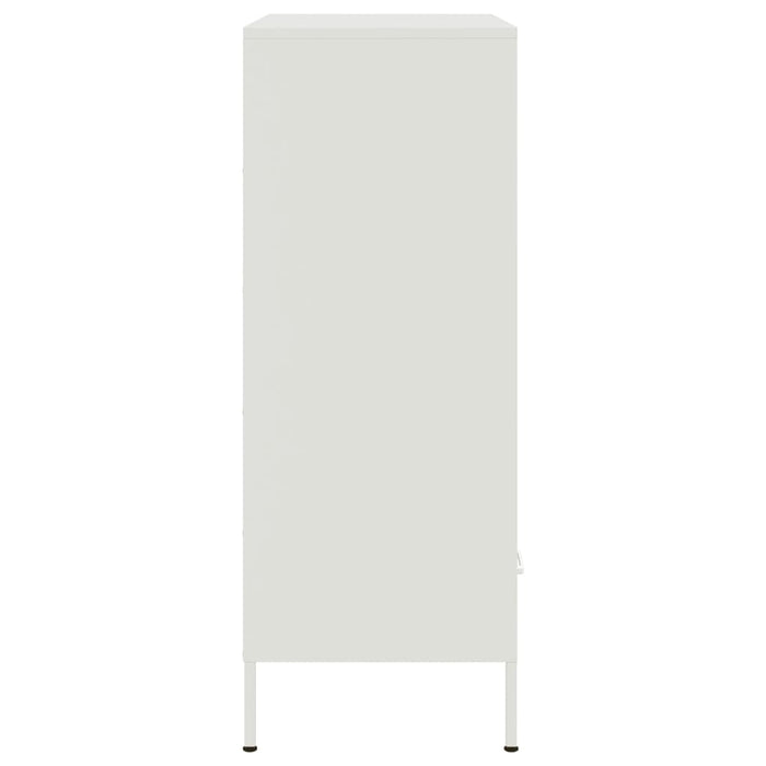 Credenza Bianca 68x39x101,5 cm in Acciaio Laminato a Freddo 843113