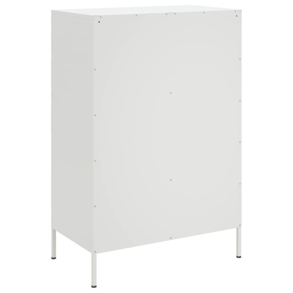 Credenza Bianca 68x39x101,5 cm in Acciaio Laminato a Freddo 843113