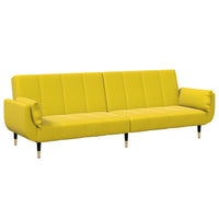 Divano Letto 2 Posti con Sgabello Giallo in Velluto 3258155