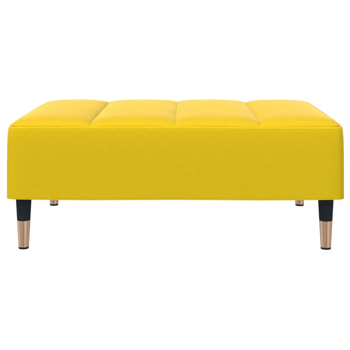 Divano Letto 2 Posti con Sgabello Giallo in Velluto 3258155