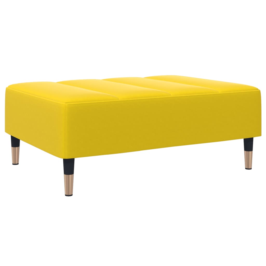 Divano Letto 2 Posti con Sgabello Giallo in Velluto 3258155