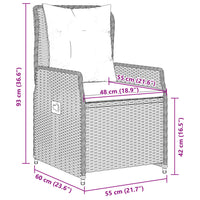 Set da Pranzo da Giardino 7 pz con Cuscini in Polyrattan Grigio 3262783