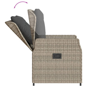 Set Pranzo da Giardino 5pz con Cuscini Grigio Chiaro Polyrattan 3262899