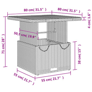 Set da Pranzo da Giardino 5 pz con Cuscini in Polyrattan Grigio 3262914