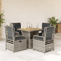 Set da Pranzo da Giardino 5 pz con Cuscini in Polyrattan Grigio 3262914