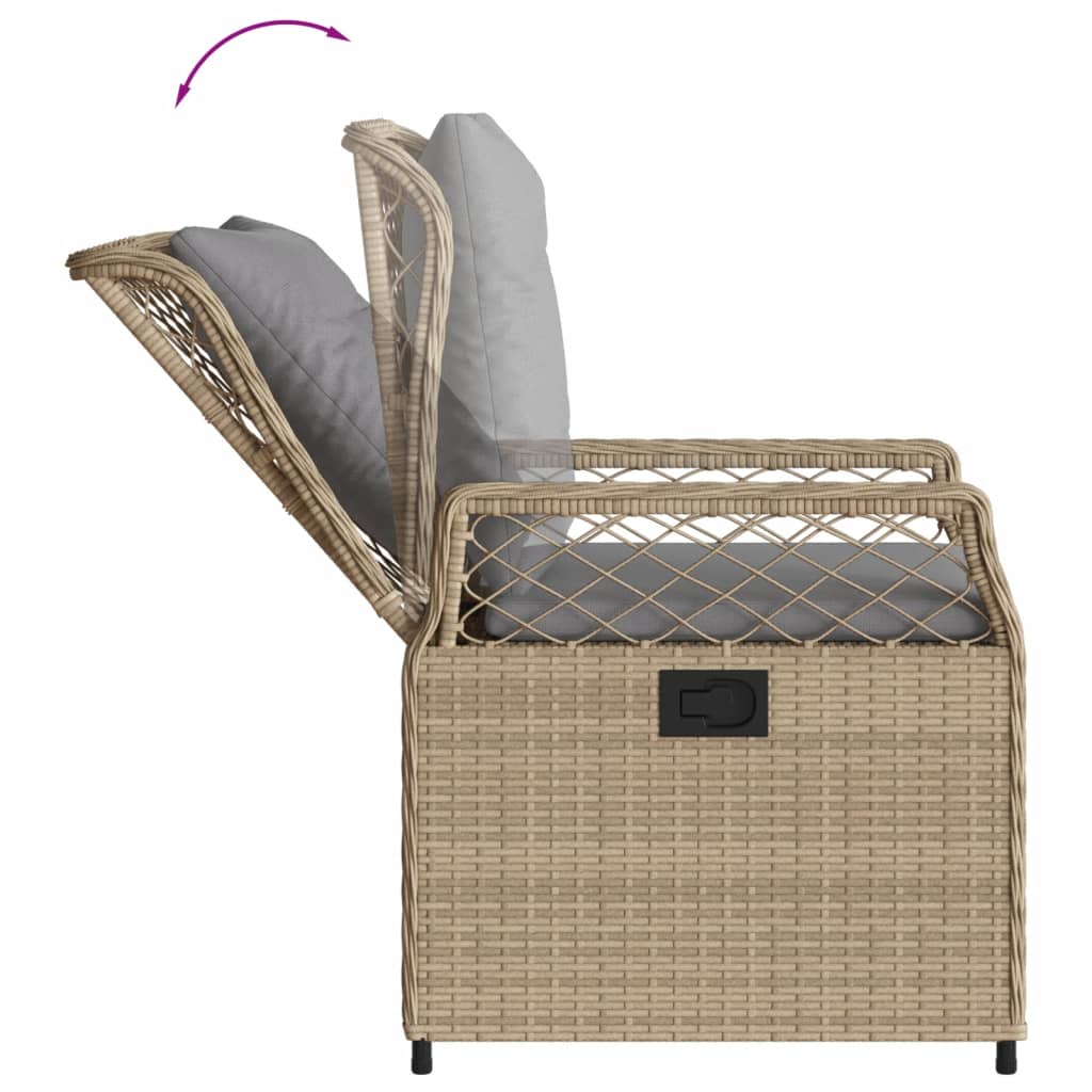 Set da Pranzo da Giardino 5 pz con Cuscini Beige in Polyrattan 3262917