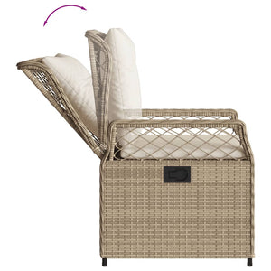 Set da Pranzo da Giardino 5 pz con Cuscini Beige in Polyrattan 3262921