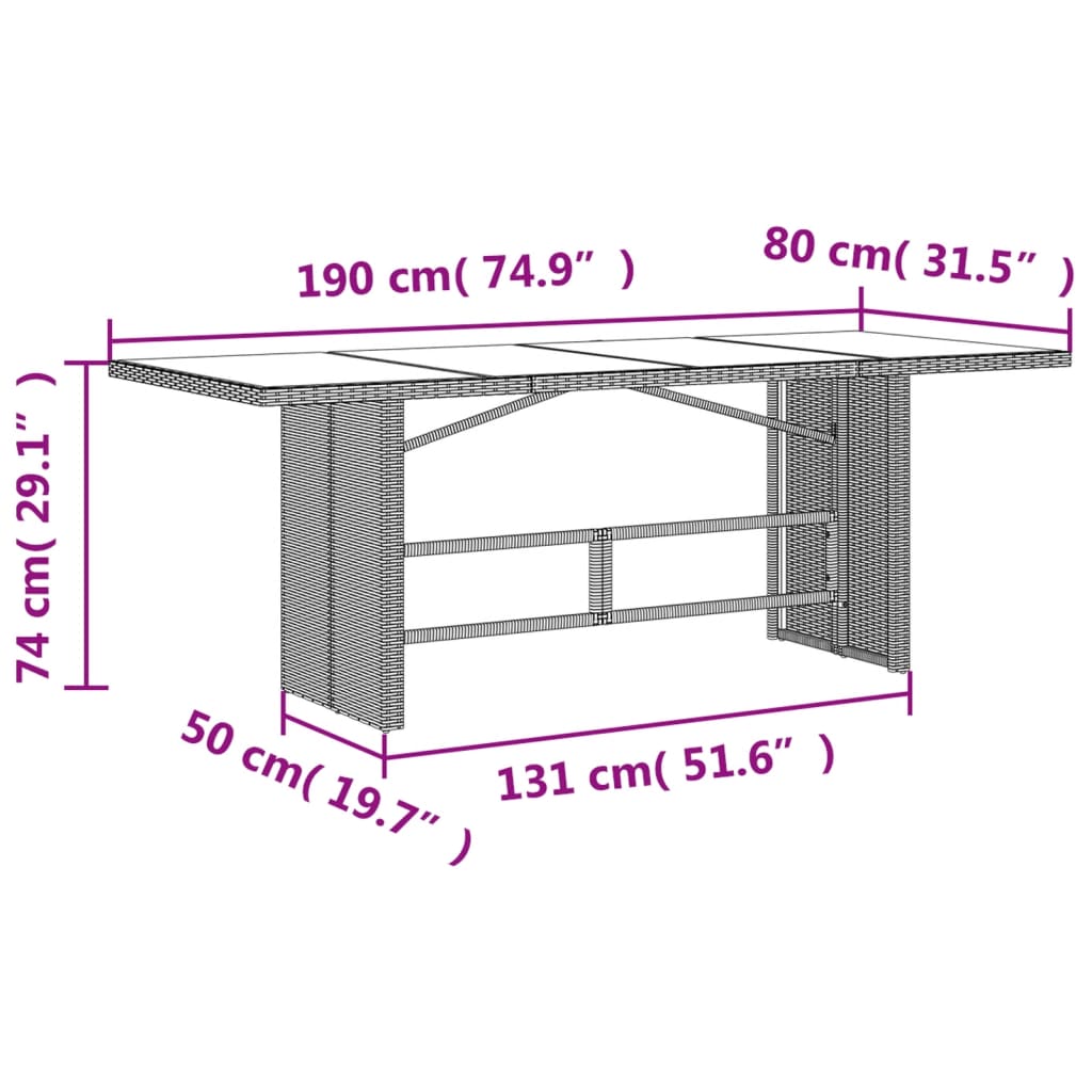 Set da Pranzo da Giardino 9 pz con Cuscini in Polyrattan Grigio 3262929