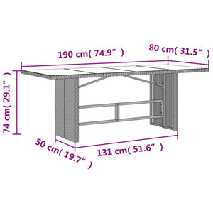 Set da Pranzo da Giardino 9 pz con Cuscini in Polyrattan Grigio 3262929