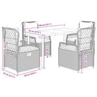 Set da Pranzo da Giardino 5pz con Cuscini in Polyrattan Marrone 3262980