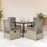 Set da Pranzo da Giardino 5 pz con Cuscini Beige in Polyrattan 3263007