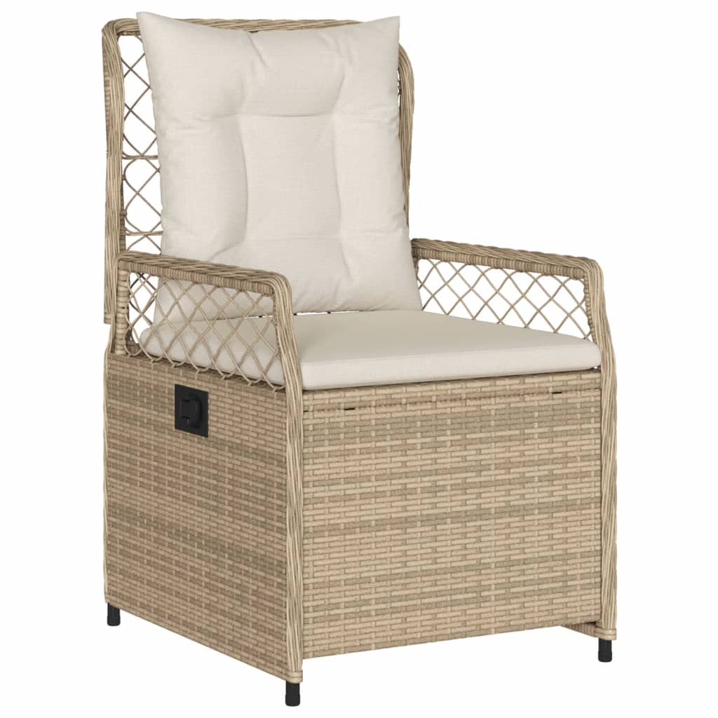 Set da Pranzo da Giardino 7 pz con Cuscini Beige in Polyrattan 3263025