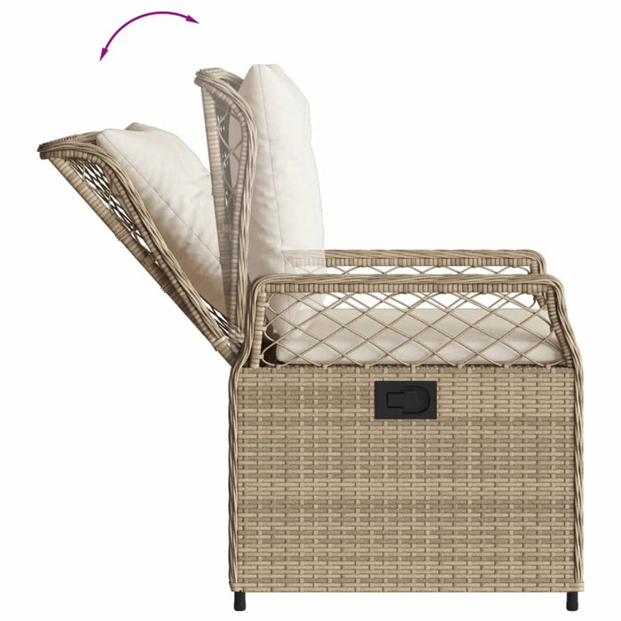 Set da Pranzo da Giardino 7 pz con Cuscini Beige in Polyrattan 3263025