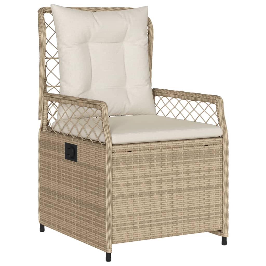 Set da Pranzo da Giardino 9 pz con Cuscini Beige in Polyrattan 3263026