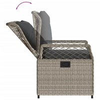 Set Pranzo da Giardino 3pz con Cuscini Grigio Chiaro Polyrattan 3263027