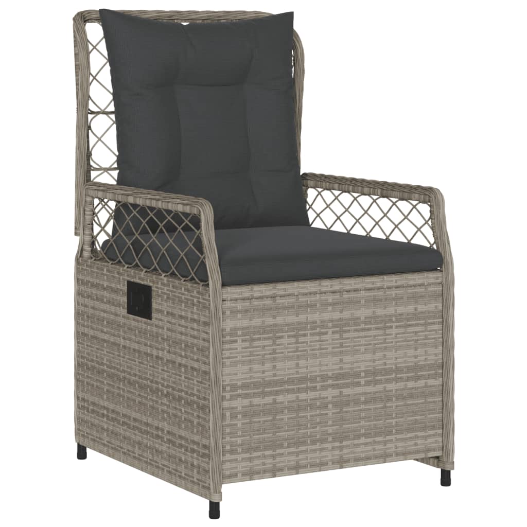 Set Pranzo da Giardino 5pz con Cuscini Grigio Chiaro Polyrattan 3263030