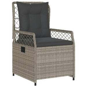 Set Pranzo da Giardino 3pz con Cuscini Grigio Chiaro Polyrattan 3263034