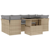 Set Divani da Giardino 7 pz con Cuscini Beige in Polyrattan 3266379