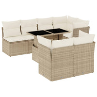 Set Divano da Giardino 8 pz con Cuscini Beige in Polyrattan 3266408