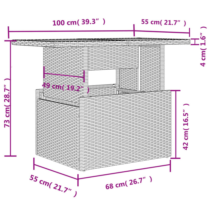 Set Divano da Giardino 8pz con Cuscini Grigio Chiaro Polyrattan 3266412