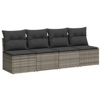 Set Divano da Giardino 9 pz con Cuscini Grigio in Polyrattan 3266430