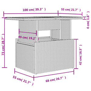 Set Divano da Giardino 9pz con Cuscini Grigio Chiaro Polyrattan 3266432