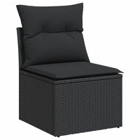 Set Divani da Giardino con Cuscini 7pz Nero Polyrattan 3266595